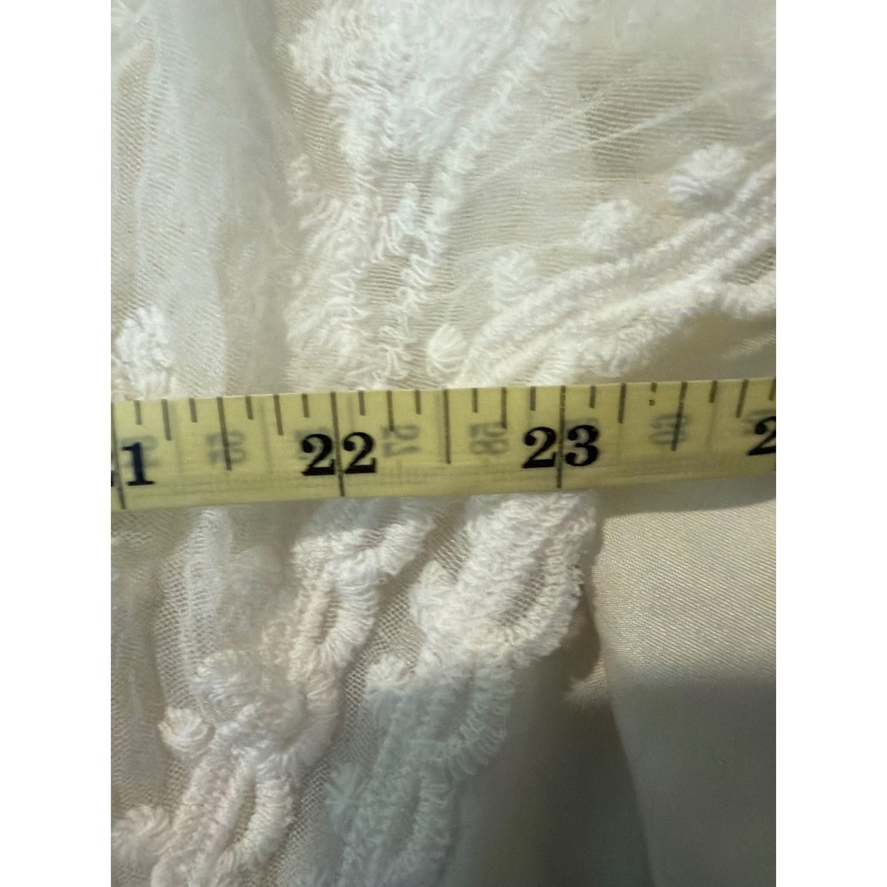 Kindred Womens White Embroidered Mesh Crochet Lace Boho Blouse Top Small - Picture 3 of 6